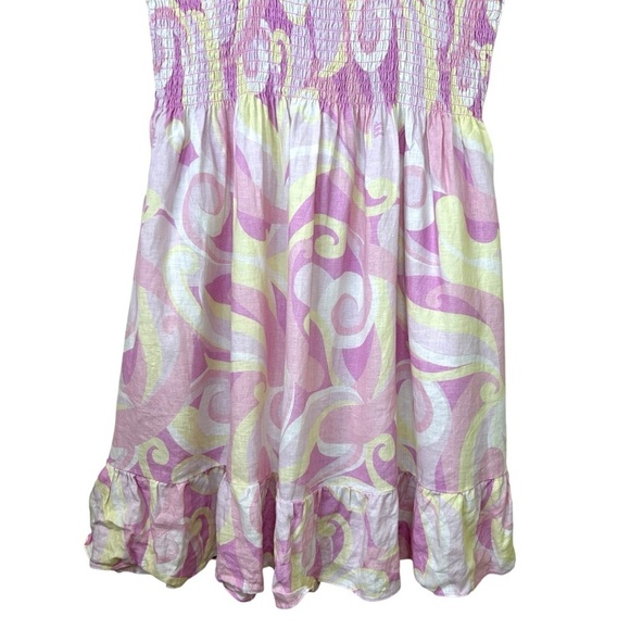 Hill House - ‘Elizabeth Nap’ Mini Linen Dress ‘Candy Kaleidoscope’, Pink X-Small - Picture 7 of 17